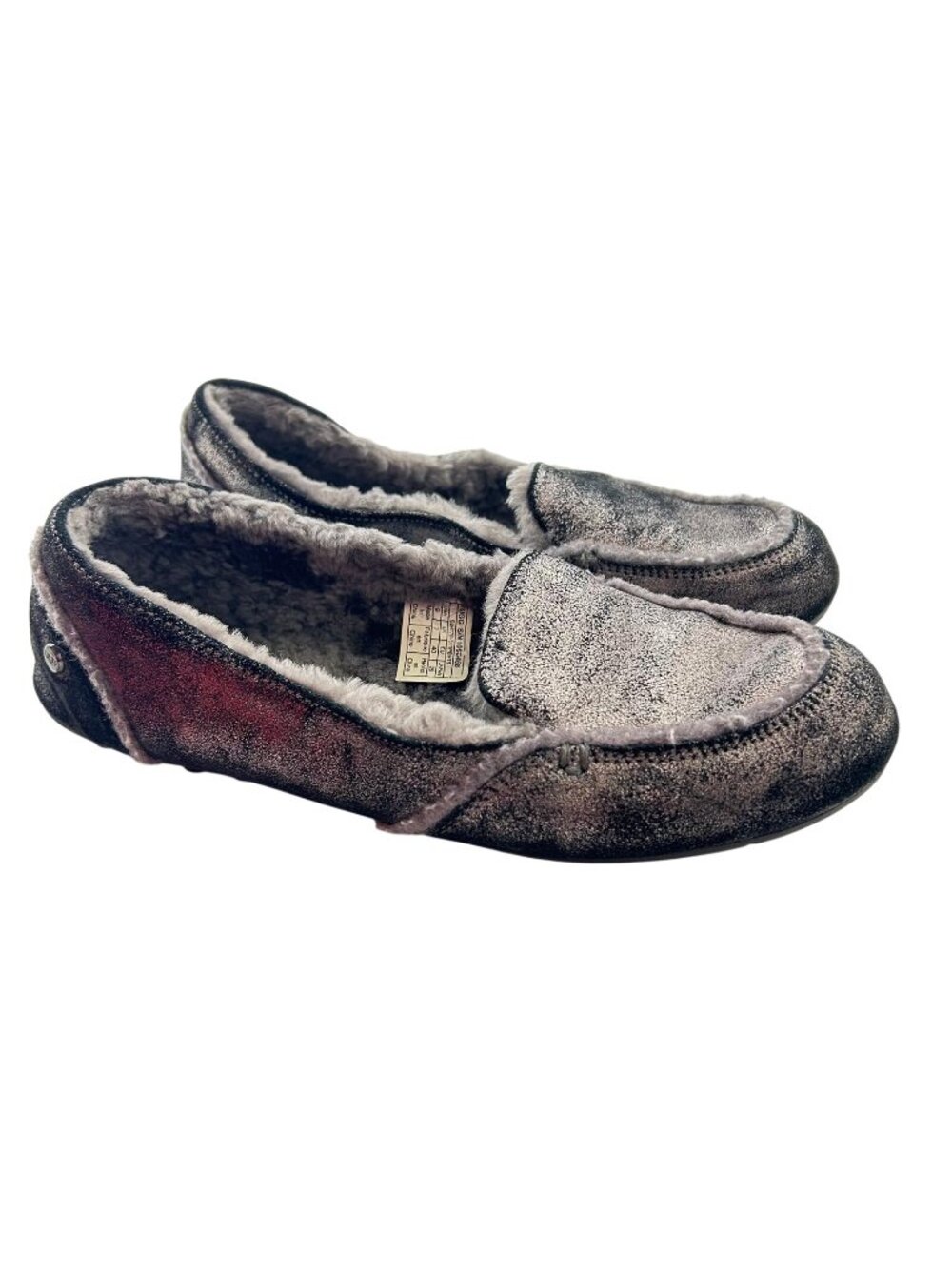 UGG Hailey Metallic Women's Loafer Slippers Size 9 Suede Sheepskin Shoes NEW